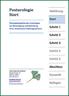 Posturologie Behandlungsunterlagen von Jens Bomholt: Skript zum Behandlungsbeginn, Titelblatt