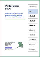 Posturologie Behandlungsunterlagen von Naturheilpraxis Bomholt - Titelblatt vom Skript "Start"